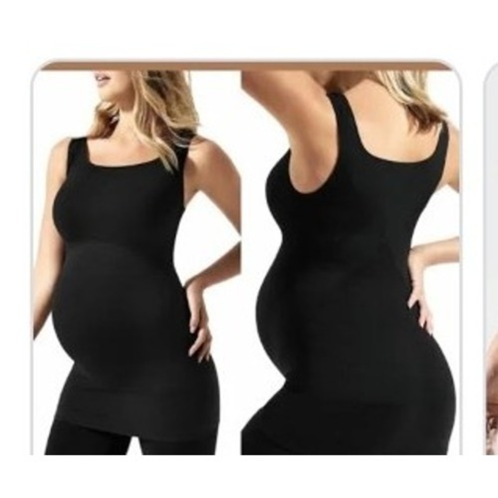 Blanqi Maternity Belly Support Tank Top Women SZ M Black Shape and Smooth Wear